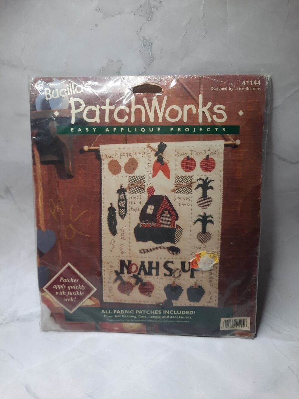 Bucilla Patchworks Easy Applique Project Kit Noah Soup 41144 13 x 17